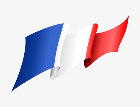 French flag wavy abstract background. Vector illustration.