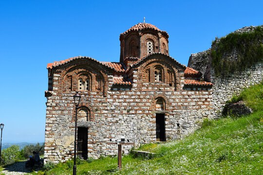Historic city of Berat in Albania, an Unesco world heritage site with Orthodox Byzantine Holy trinity church