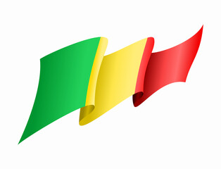 Malian flag wavy abstract background. Vector illustration.