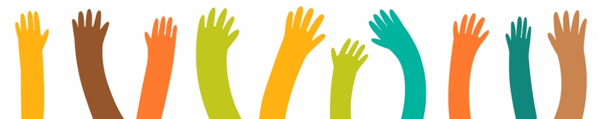 Obraz premium Illustration of human hands raised up