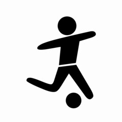 Vector illustration of a soccer player kicking to score a goal against the opponent