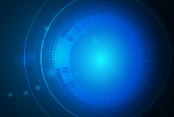 Vector illustration white gear wheel on circuit board, Hi-tech digital technology and engineering, digital telecoms technology concept, Abstract futuristic- technology on blue color background