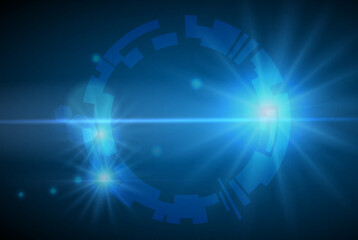 Vector illustration white gear wheel on circuit board, Hi-tech digital technology and engineering, digital telecoms technology concept, Abstract futuristic- technology on blue color background