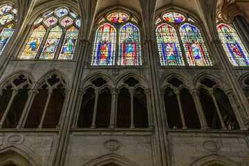 Stained glass windows at Saint Severin Church in France