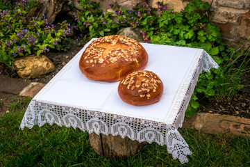 Traditional Czech Easter sweet pastry Mazanec