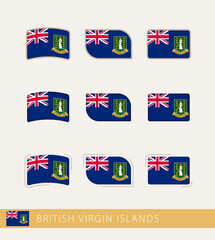Obraz na płótnie Canvas Vector flags of British Virgin Islands, collection of British Virgin Islands flags.