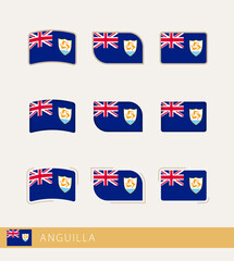 Obraz na płótnie Canvas Vector flags of Anguilla, collection of Anguilla flags.
