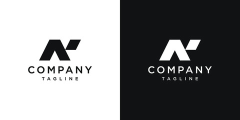 Creative Letter NA Monogram Logo Design Icon Template White and Black Background - obrazy, fototapety, plakaty