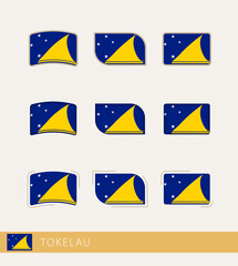 Vector flags of Tokelau, collection of Tokelau flags.