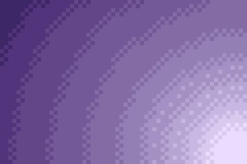Purple sunshine sky pixel art. Vector illustration.	