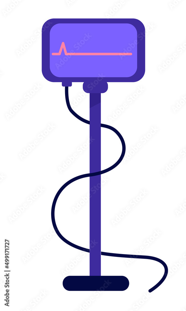 Fototapete Device for monitoring heart health semi flat color vector object. Cardiac death. Full sized item on white. Measuring pulse. Simple cartoon style illustration for web graphic design and animation