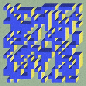 Implementation of Edward Zajec&rsquo;s &ldquo;Il Cubo&rdquo; from 1971. Essentially a Truchet tile set of 8 tiles and rules for placement art illustration