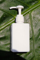 Fototapeta na wymiar mockup of medical skin care bottle cosmetic tube of beauty makeup facial, treatment cleanser face