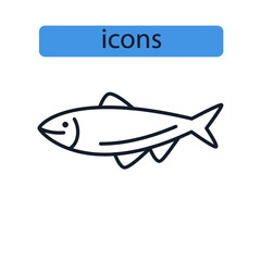 Obraz na płótnie Canvas fish icons symbol vector elements for infographic web