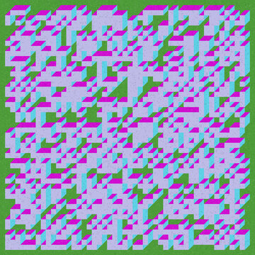 Implementation of Edward Zajec&rsquo;s &ldquo;Il Cubo&rdquo; from 1971. Essentially a Truchet tile set of 8 tiles and rules for placement art illustration