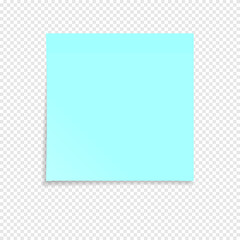Blue sticky note isolated on a transparent background