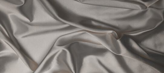 White wave fabric silk. Abstract texture horizontal copy space background.