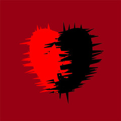Broken heart. Heart and blood 