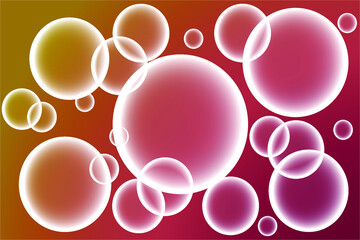 Geometric digital background with circles. Modern background in warm colors. Red with yellow background