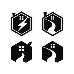simple vector house logo collection