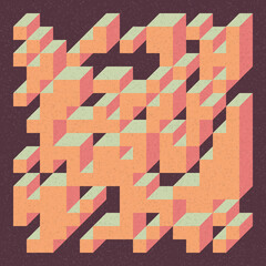 Implementation of Edward Zajec’s “Il Cubo” from 1971. Essentially a Truchet tile set of 8 tiles and rules for placement art illustration