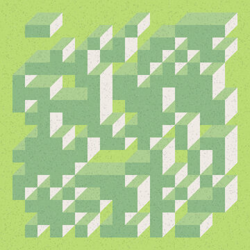 Implementation of Edward Zajec&rsquo;s &ldquo;Il Cubo&rdquo; from 1971. Essentially a Truchet tile set of 8 tiles and rules for placement art illustration
