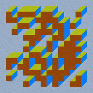Implementation of Edward Zajec&rsquo;s &ldquo;Il Cubo&rdquo; from 1971. Essentially a Truchet tile set of 8 tiles and rules for placement art illustration