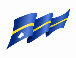 Nauru flag wavy abstract background. Vector illustration.