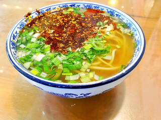 Lanzhou Beef Ramen Restaurant, China Noodles Food, Lanzhou beef hand-pulled noodles