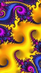 3d fractal illustration. Abstract fractal in bright and colorful color. Abstract spiral.