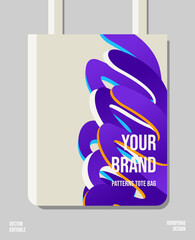 Creative design packaging paper bag editable, pattern design for supermarket bag, shopping bag, craft production, brand merch, vector design printable.
