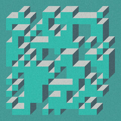 Implementation of Edward Zajec’s “Il Cubo” from 1971. Essentially a Truchet tile set of 8 tiles and rules for placement art illustration