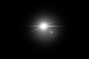 White glow digital lens flare light