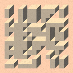 Implementation of Edward Zajec’s “Il Cubo” from 1971. Essentially a Truchet tile set of 8 tiles and rules for placement art illustration