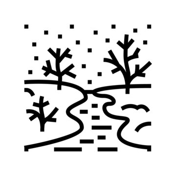 recommend clip art: ice river line icon vector. ice river sign. isolated contour symbol black illustration