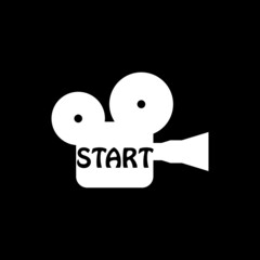 Start word text logo isolated on dark background