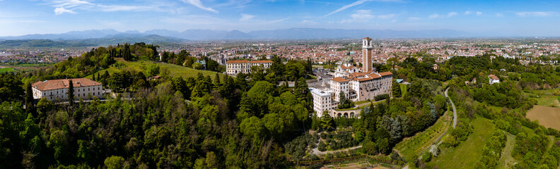 Fototapeta na wymiar Aerial panorama at Monte Berico on a sunny day