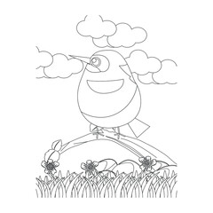 Bird Coloring Pages for Kids. Bird Coloring Page. Bird Coloring Pages. sketch drawing with doodle