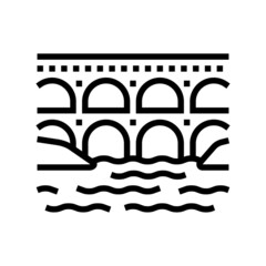 aqueduct construction line icon vector. aqueduct construction sign. isolated contour symbol black illustration