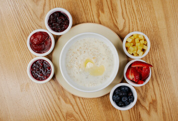 oatmeal for breakfast with berries and fruits