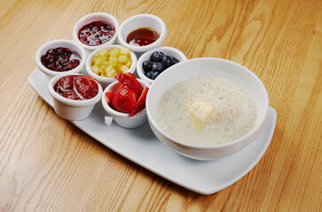 oatmeal for breakfast with berries and fruits