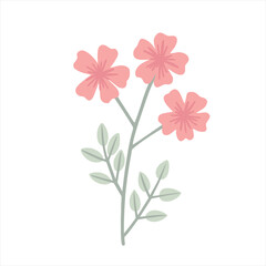 A simple field plant. A flower of a simplified minimalist shape. Childish vector illustration.