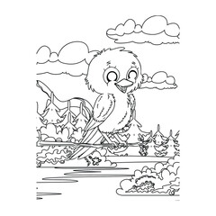 Bird Coloring Pages for Kids. Bird Coloring Page. Bird Coloring Pages. sketch drawing with doodle