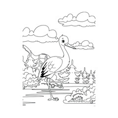 Bird Coloring Pages for Kids. Bird Coloring Page. Bird Coloring Pages. sketch drawing with doodle