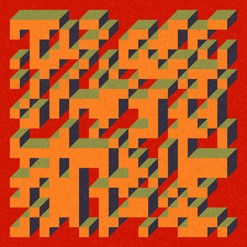 Implementation of Edward Zajec&rsquo;s &ldquo;Il Cubo&rdquo; from 1971. Essentially a Truchet tile set of 8 tiles and rules for placement art illustration