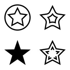 Stars Flat Icon Set Isolated On White Background