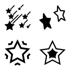 Stars Flat Icon Set Isolated On White Background