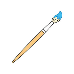 Blue artist paintbrush isolated vector