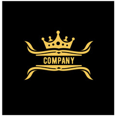 Clear gold Crown Logo. Crown icon