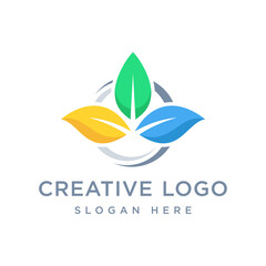 Vector graphic of beautiful leaf logo design template